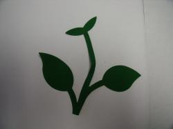 Flower Stem w/Leaf Small Laser Cut Appliques (Size: 4.5"H, Color: Green)