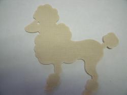 Poodle Laser Cut Appliques (Size: with FUSIBLE - 6"H, Color: Tan/beige  , Direction: Facing right)