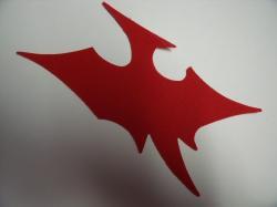 Dinosaur - Pterodactyl Laser Cut Appliques (Size: 6"W, Color: Red  , Direction: Facing left)