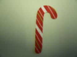 Christmas Candy Cane Laser Cut Appliques (Size: 6"H, Color: Red, Green & White Stripe, Direction: Facing right)