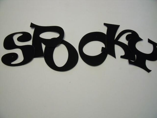 SPOOKY  Letters Ravie Design Laser Cut Appliques (Size: 4"H , Color: Black )