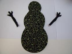 Christmas Snowman Laser Cut Appliques (Size: 4"H, Color: Black Baubles & Beads)