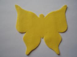 Butterfly Laser Cut Appliques (Size: with FUSIBLE - 6"W, Color: Yellow  )