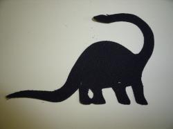 Dinosaur - Apatosaurus Laser Cut Appliques (Size: with FUSIBLE - 7"W, Color: Black , Direction: Facing left)