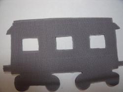 Train Passenger Car Laser Cut Appliques (Size: 6"H, Color: Gray  )