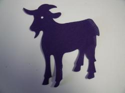 Goat laser Cut Appliques (Size: 5"H, Color: Purple , Direction: Facing right)