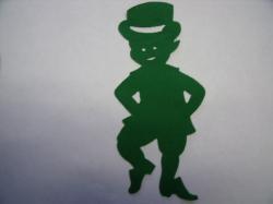 Leprechaun Die Cut Appliques (Size: with FUSIBLE - 5"H, Color: Green )