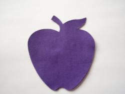 Apple Laser Cut Appliques (Size: 5"H, Color: Purple  )