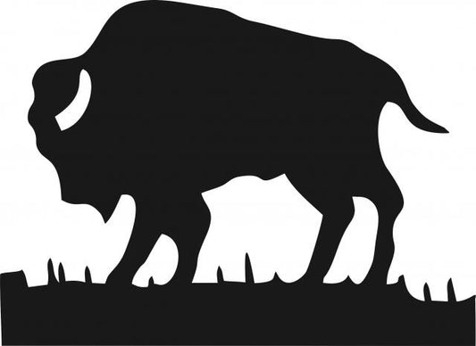 Bison w/Grass Silhouette Laser Cut Appliques (Size: 8"W, Direction: facing left)