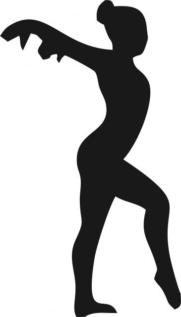 Gymnast Silhouette Laser Cut Appliques (Size: 8"H, Direction: facing right)