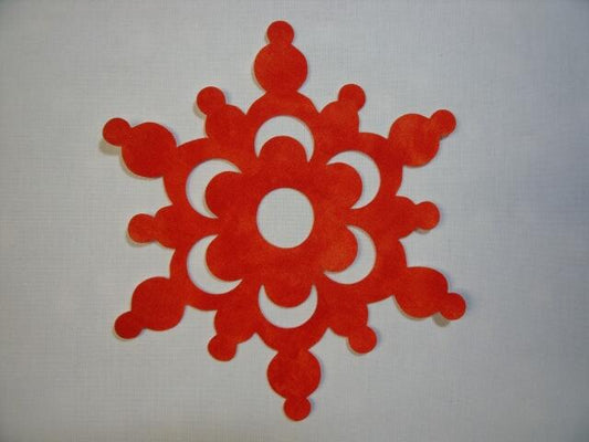 Snowflake Design #3 Laser Cut Appliques (Size: with FUSIBLE - 4", Color: Tonal - Orange)