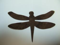Dragonfly Laser Cut Appliques (Size: with FUSIBLE - 5"W, Color: Brown  )