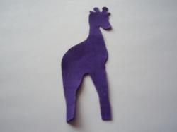 Giraffe Laser Cut Appliques (Size: 4"H	, Color: Purple , Direction: Facing right)