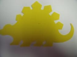 Dinosaur - Stegosaurus Laser Cut Appliques (Size: with FUSIBLE - 5"W, Color: Yellow  , Direction: Facing left)