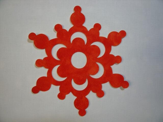 Snowflake Design #3 Laser Cut Appliques (Size: with FUSIBLE - 5", Color: Tonal - Orange)