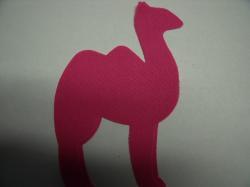 Camel Laser  Cut Appliques (Size: 6"H, Color: Hot Pink , Direction: Facing right)
