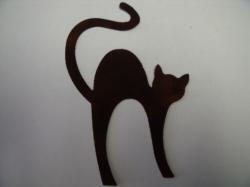 Witch's Cat Laser Cut Appliques (Size: with FUSIBLE - 4"H, Color: Tonal - Brown , Direction: Facing left)