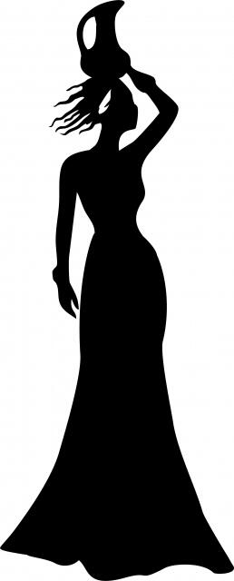 African Woman - Armani Silhouette Laser Cut Appliques (Size: 15"H, Direction: facing right)