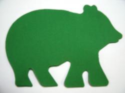 Bear Laser Cut Appliques  (Size: 6"W, Color: Green  , Direction: Facing right)