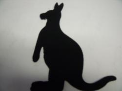 Kangaroo Laser Cut Appliques (Size: 5"H, Color: Black , Direction: Facing left)