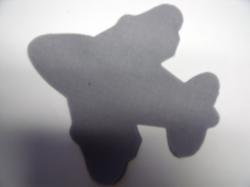 Airplane Laser Cut Appliques (Size: with FUSIBLE - 5"W, Color: Gray )