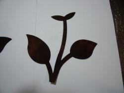 Flower Stem w/Leaf Large Laser Cut Appliques (Size: normal, Color: Tonal - Brown)