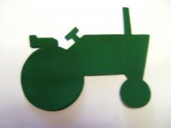 Tractor Laser Cut Appliques (Size: with FUSIBLE - 4"H, Color: Green , Direction: Facing left)
