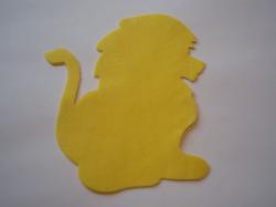 Lion Laser Cut Appliques (Size: with FUSIBLE - 5"H, Color: Yellow , Direction: Facing right)