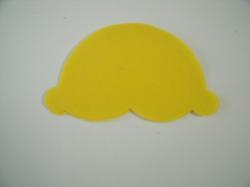 Ice Cream Scoop Laser Cut Appliques (Size: With FUSIBLE- 6"W, Color: Yellow )
