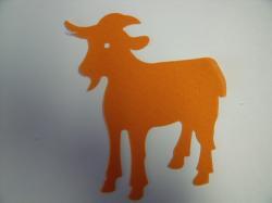 Goat laser Cut Appliques (Size: 6"H, Color: Orange  , Direction: Facing right)