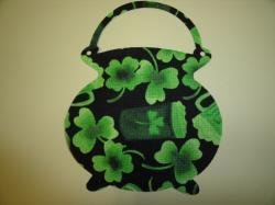 Pot 'o' Gold Die Cut Appliques (Size: with FUSIBLE - Gold , Color: Green Shamrocks & Beer Mugs)