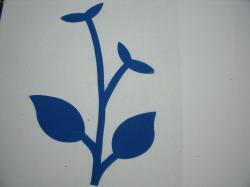 Flower Stem w/Leaf Large Laser Cut Appliques (Size: normal, Color: Blue )