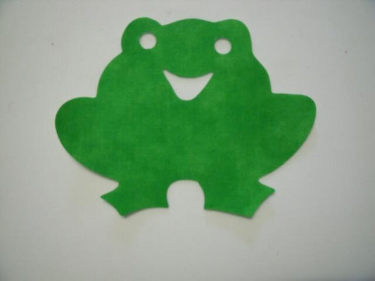 Frog 'Happy' Laser Cut Appliques (Size: 6"W, Color: Tonal - Green)