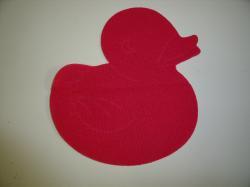 Rubber Duckie Laser Cut Appliques (Size: 4"H	, Color: Red , Direction: Facing left)