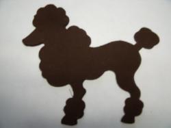 Poodle Laser Cut Appliques (Size: 5"H, Color: Brown  , Direction: Facing left)