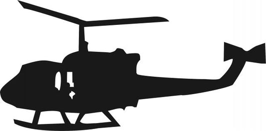 Helicopter #1 Silhouette Laser Cut Appliques (Size: with FUSIBLE - 10"W, Direction: facing left)