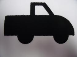 Truck Laser Cut Appliques (Size: WITH Backing - 6"W, Color: Black  , Direction: Facing right)