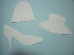 Purse Die Cut Appliques (Size: with FUSIBLE - 5"H, Color: White)