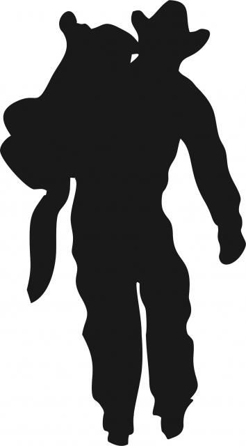 Cody Carrying Saddle Silhouette Laser Appliques (Size: 8"H, Direction: saddle on left)