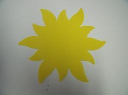 Sun Laser Cut Appliques (Size: with FUSIBLE - 6", Color: Yellow )