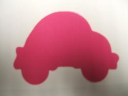 Car Laser Cut Appliques (Size: 4"W - ADD FUSIBLE , Color: Hot Pink )