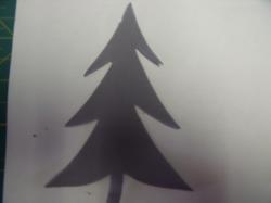 Fir Tree Laser Cut Appliques    (Size: 3"H, Color: Gray )