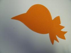 Hat / Sunbonnet Laser Cut Appliques (Size: with FUSIBLE - 4"W, Color: Orange  , Direction: Facing left)