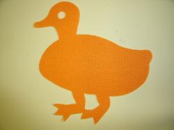 Duck Laser Cut Appliques (Size: 6"H, Color: Orange , Direction: Facing right)