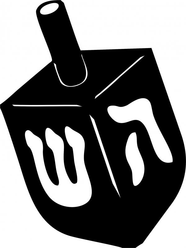 Dreidel Laser Cut Silhouette (Size: 10"W)