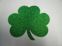 Shamrock Die Cut Appliques (Size: 4"W, Color: Green Leafy )