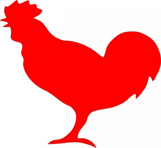 Rooster Die Cut Appliques (Size: 5"W, Color: Tonal - Red, Direction: Facing right)