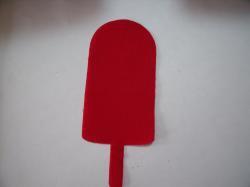 Ice Creamsicle Laser Cut Appliques (Size: With FUSIBLE- 6"H, Color: Red  )