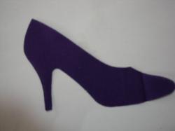 Shoe Die Cut Appliques (Size: with FUSIBLE - 5"W, Color: Purple, Direction: Facing left)