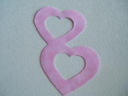 Double Nested Heart Laser Cut Appliques (Size: 5"H, Color: Tonal - Pastel Pink  )